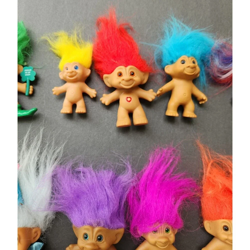 Vintage Troll Doll Lot 80s 90s Russ Berrie Ace Novelty Dam 25 Toys